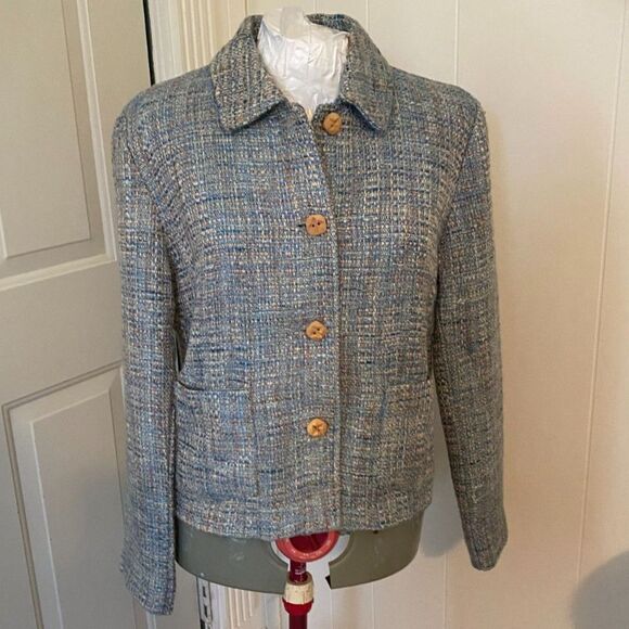 Monterey Bay Tweed Lined Blazer Jacket Women Size 12 - Picture 1 of 8